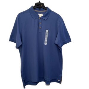 Duluth Trading Co Men’s Pique No Polo Shirt, Blue- XLG Tall